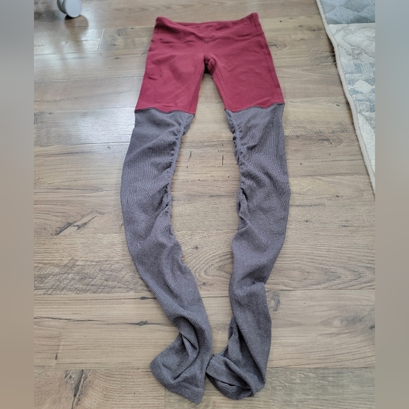 ALO Goddess Ribbed Two-Tone Leggings - Picture 2 of 6